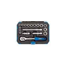 Draper 18 Piece Metric Socket Set with Ratchet Tool & Case - 3/8" Square Drive - DIY Home Professional & Car Kit
