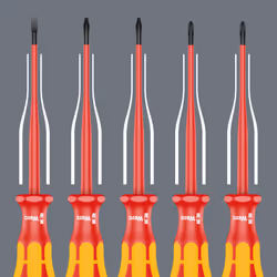 Wera 05135961001 Screwdriver Set Kraftform PlusSerie 100" 160iSS-7 pcs, Red-Yellow