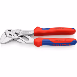 Knipex Pliers Wrench pliers and a wrench in a single tool chrome-plated, with multi-component grips 150 mm 86 05 150