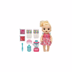 Baby Alive Magical Mixer Baby Doll Strawberry Shake with Blender Accessories, Drinks, Wets, Eats, Blonde Hair Toy for Childre ...