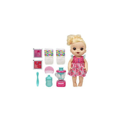 Baby Alive Magical Mixer Baby Doll Strawberry Shake with Blender Accessories, Drinks, Wets, Eats, Blonde Hair Toy for Children Aged 3 and Up