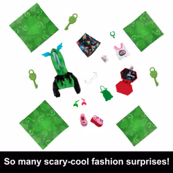 Monster High Doll and Fashion Set, Ghoulia Yelps Doll, Skulltimate Secrets: Neon Frights, Dress-Up Locker with 19+ Surprises, HNF81