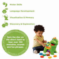 VTech Baby Feed Me Dino | Musical Baby Toy with Numbers, Counting Music & Shapes | Interactive Light Up Toy Suitable From 1, 2, 3 Year Olds Boys &