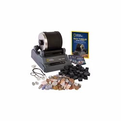 National Geographic Hobby Rock Tumbler Kit - Rock Polisher for Kids & Adults, Durable Noise-Reduced Barrel, Rocks, Grit & New ...