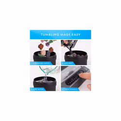 National Geographic Hobby Rock Tumbler Kit - Rock Polisher for Kids & Adults, Durable Noise-Reduced Barrel, Rocks, Grit & New GemFoam for a Shiny