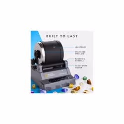 National Geographic Hobby Rock Tumbler Kit - Rock Polisher for Kids & Adults, Durable Noise-Reduced Barrel, Rocks, Grit & New GemFoam for a Shiny