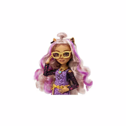 Monster High Doll, Clawdeen Wolf with Accessories and Pet Dog, Posable Fashion Doll with Purple Streaked Hair, HHK52