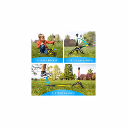 National Geographic Air Rocket Toy - LED Rocket Launcher for Kids, Stomp and Launch Light Up, Air Powered, Rockets up to 30.5 Meters, Garden Toys,
