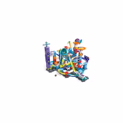 VTech Marble Rush Magnetic Magic, Construction Toys for Kids, 10 Marbles and 120 Building Pieces, Electronic Marble Run Track ...