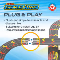 My First Scalextric Racing Track Sets for Kids Ages 3+ - Mains Powered Micro Race Car Set, Toy Cars Race Tracks for Boys. Incl. 1x Speed Track, 2x