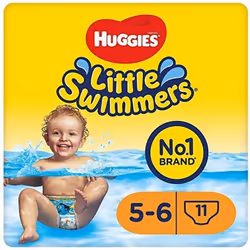 Huggies Little Swimmers, Swim Nappies, Size 5-6 - 33 Pants - Maximum Protection Swimming Nappies with Leak Guards - All-Round Stretchy Waistband