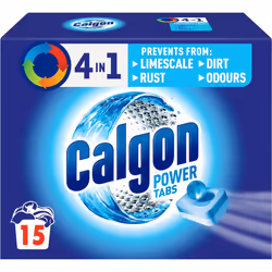 Calgon 4-in-1 Washing Machine Cleaner and Water Softener Tablets Removes Limescale Odours Deep Clean Units 15 Tablets Pack 1 ...