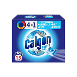 Calgon 4-in-1 Washing Machine Cleaner and Water Softener Tablets, Removes Limescale & Odours, Deep Clean, Units: 15 Tablets, Pack of 1