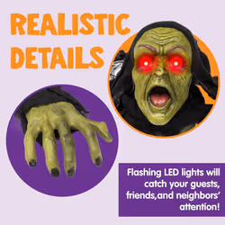 JOYIN Halloween DÃ©cor Groundbreaker Zombie with Sound and Flashing Eyes for Yard Decorations