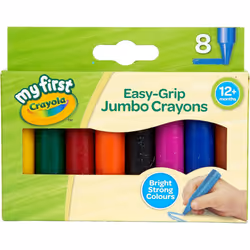 CRAYOLA MyFirst Jumbo Crayons Assorted Colours Easy-Grip Colouring Crayons Perfect Toddlers Hands Ideal Kids Aged 12 Plus Mon ...