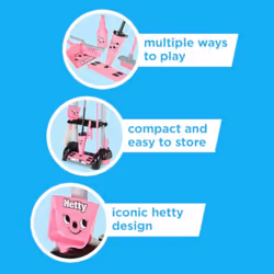 Casdon Henry & Hetty Toys Hetty Cleaning Trolley - Pink Hetty-Inspired Toy Playset with Mop, Brushes, Dustpan & Accessories Kids Cleaning Trolley Set