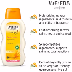 Weleda Calendula Baby Lotion Delicate Child & Baby Moisturiser, Gentle Baby Face Cream & Body Moisturising Cream Kids Face Cream & All Over Baby Cream