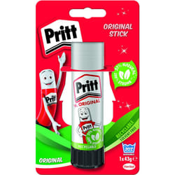 Pritt Glue Stick, Safe Child-Friendly Craft Glue for Arts Crafts Activities Strong-Hold adhesive for School & Office Supplies 1x43g Pritt Stick white