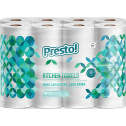 Presto! TAD Kitchen Roll, Extra Absorbent, 8 Rolls (1 Pack of 8), 51 Sheets per Roll, Wring and Reuse, FSC Certified