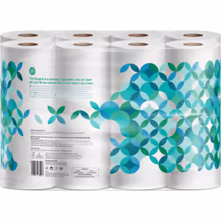 Presto! TAD Kitchen Roll, Extra Absorbent, 8 Rolls (1 Pack of 8), 51 Sheets per Roll, Wring and Reuse, FSC Certified