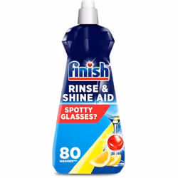 Finish | Finish Dishwasher Cleaner Rinse Aid | Lemon| 400ml |For Ultimate Clean and Diamond Shine