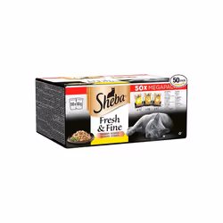 SHEBA Cat Wet Food - Fresh and Fine - Cat Pouches Poultry in Gravy - 50 g (Pack of 50)