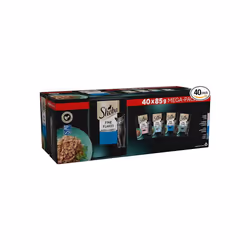 SHEBA Fine Flakes in Jelly Fish Collection Wet Cat Food Pouches for Adult Cats 85 g (Pack of 40)
