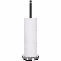 Premier Housewares Chrome Toilet Roll Holder Free Standing Multi Rolls Tall ToiletRoll Stand Wide Base Toilet Paper Holderfor ...