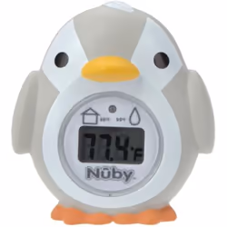 Nuby - Penguin shaped baby bath Digital thermometer - Easy to read screen - BPA free - Gray - Suitable from 0 months