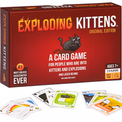 Exploding Kittens Card Game - Original Edition, Fun Family Games for Adults Teens & Kids - Fun Card Games - 15 Min, Ages 7+, ...