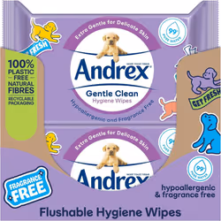 Andrex Gentle Clean Moist Toilet Tissue - Flushable Hygiene Wipes Single (12 Packs x 36 Sheets)