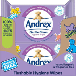 Andrex Gentle Clean Moist Toilet Tissue - Flushable Hygiene Wipes Single (12 Packs x 36 Sheets)