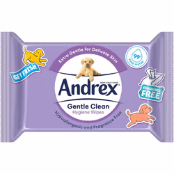 Andrex Gentle Clean Moist Toilet Tissue - Flushable Hygiene Wipes Single (12 Packs x 36 Sheets)