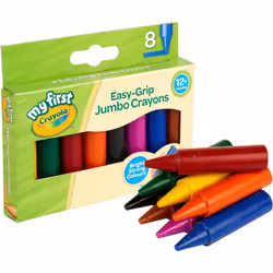 CRAYOLA MyFirst Jumbo Crayons  Assorted Colours Easy Grip Colouring Crayons Perfect for Toddlersfor Kids Aged 12 Plus Months Multicolor (Pack of 8)