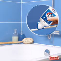 UniBond Re-New White Silicone Sealant for Kitchen & Bath One-Step Bathroom Sealant Renewal Waterproof Shower Sealant Triple Mould Resistance 1 x 80ml