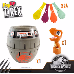 TOMY Pop Up Trex Classic Children's Action Game, Family & Preschool Kids Game, Jurassic World Games, Action Game for Children 4, 5, 6, 7, 8 Year Old