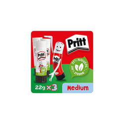 Pritt Glue Stick, Safe & Child-Friendly Craft Glue for Arts & Crafts Activities, Strong-Hold adhesive for School & Office Supplies, 22 g (Pack of 3)