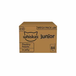 Whiskas Junior Poultry Selection in Jelly 84 Pouches, Wet Kitten & Cat Food, Selection of Chicken, Duck, Poultry & Turkey, Me ...