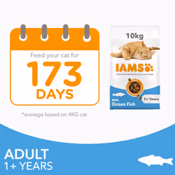 IAMS Complete Dry Cat Food for Adult 1+ Cats with Ocean Fish 10 kg