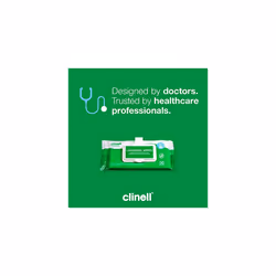 Clinell Universal Cleaning and Surface Disinfection Wipes Multi Purpose Wipes - Kills 99.99% of Germs, Effective from 30 Seconds - 1 x Clip Pack of 50