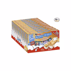 Kinder Happy Hippo Hazelnut Biscuit Bars, Bulk Chocolate Gift, Crispy Wafer with Milk Chocolate and Hazelnut Filling, Pack of ...