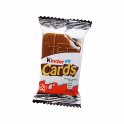 Kinder Cards Wafer Biscuit, Bulk Chocolate Gift Pack, Crispy Wafer with Creamy Milk and Cocoa Filling, Pack of 30 x 25.6g