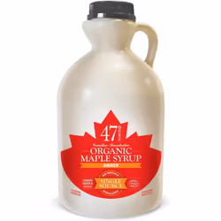 47° North Canadian Organic Maple Syrup, Single Source, Grade A, Amber Rich 1000ml vegan, gluten free for pancakes, dressing, ...