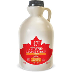 47Â° North Canadian Organic Maple Syrup, Single Source, Grade A, Amber Rich 1000ml vegan, gluten free for pancakes, dressing, joghurt, coffee