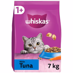 Whiskas 1+ Tuna 7kg Bag, Adult Cat Dry Food - Pack may vary
