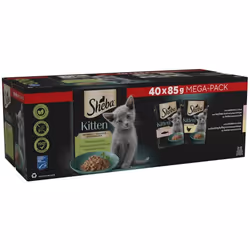 Sheba Sauce Collection Cat Food Pouch for Kitten Mixed Selection in Gravy 40x85g