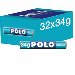 Polo Spearmint Mints Tubes, 32 x 34 g