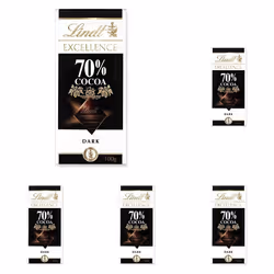Lindt EXCELLENCE Dark 70% Cocoa Chocolate Bar - 100 g (Pack of 5)