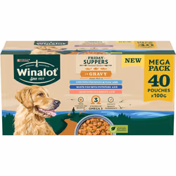 WINALOT Friday Suppers Mixed Variety Fish in Gravy Wet Dog Food 40x100g