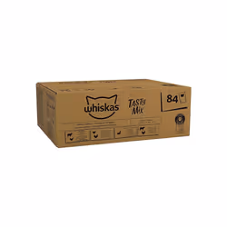 Whiskas 1+ Adult Tasty Mix in Gravy 84 Pouches, Adult Wet Cat Food, Country Collection, Megapack (84 x 85 g)